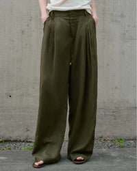 Casual Linen High-Waisted Loose Wide-Leg Pants