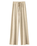 Cotton Wool Wide-Leg Knit Pants