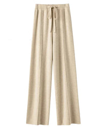 Cotton Wool Wide-Leg Knit Pants