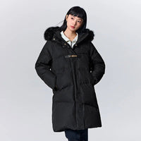 Fur Collar Hooded Long Down Jacket