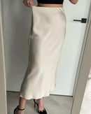 Side-Slit Satin Maxi Dress