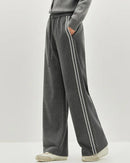 Striped Wide-Leg Ankle Trousers