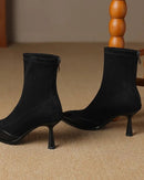 Retro Pointed-Toe Stiletto Ankle Boots