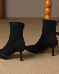 Retro Pointed-Toe Stiletto Ankle Boots