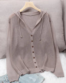 Ice Silk Hollow Knit Cardigan