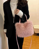 Soft Faux Fur Bucket Tote