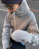 Cashmere Hooded Zip-Up Cardigan