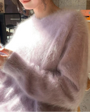 Cashmere Fluffy Round-Neck Pullover