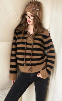 Christmas Striped Pullover Sweater