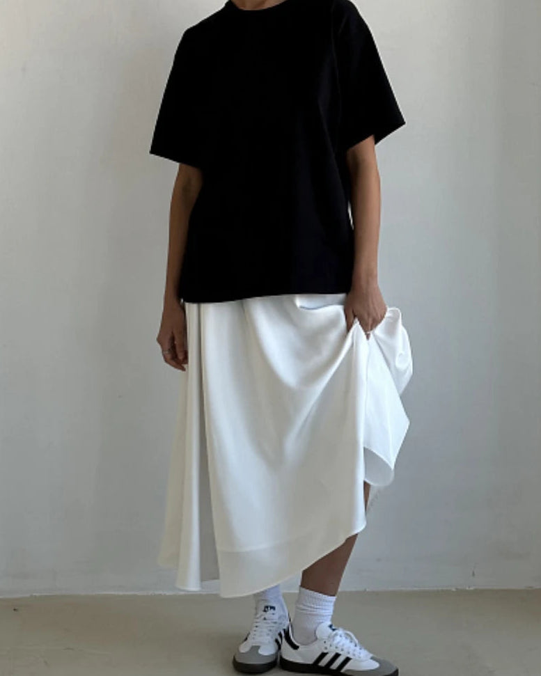 Elegant Satin High Waist Maxi Skirt