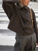 Single Breasted Cropped Jacket