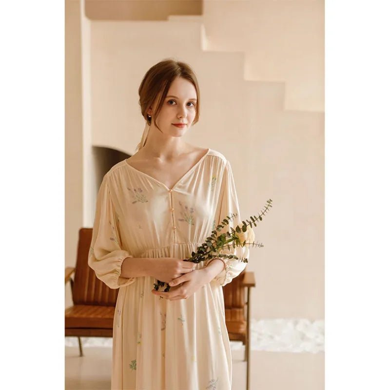 Printed Sweet Satin Sleep Dress