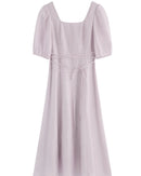 Puff Sleeve Square Neck French Style Dress