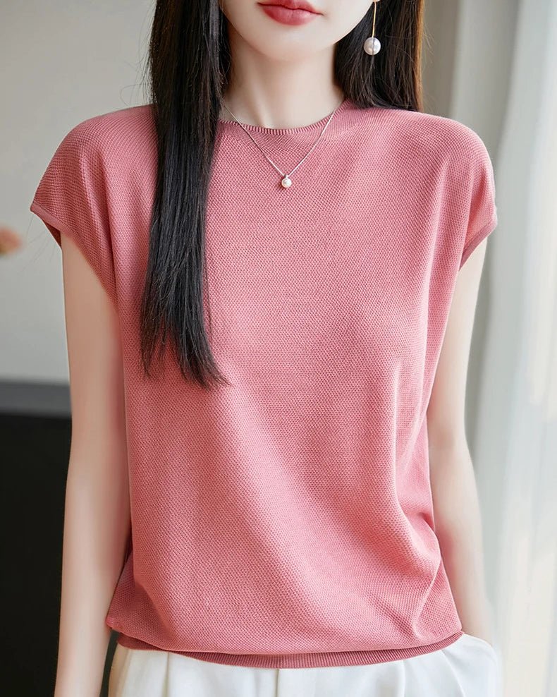 New Round-Neck Sleeveless T-Shirt