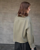 Linen Long-Sleeved Short Loose-Fitting Shirt