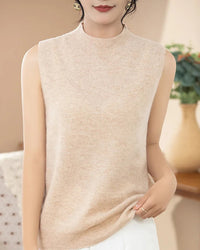 Merino Wool Mock Neck Sweater Vest