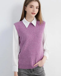 Merino Wool Sleeveless Knit Vest