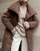 Belted Quilted Long Puffer Coat
