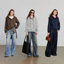 Contrasting Color Embroidery Splicing Hoodies