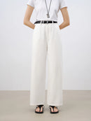 High Waist Cropped Denim Straight Pant