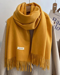 Faux Cashmere Tassel Wrap Scarf