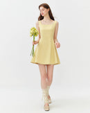 Square Neck Sleeveless Flared Mini Dress