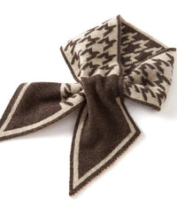 Wool Cashmere Houndstooth Knit Ring Scarf