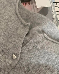 Wool Crew-Neck Button-Front Cardigan