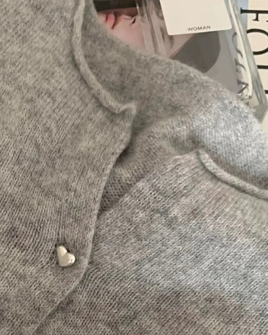 Wool Crew-Neck Button-Front Cardigan