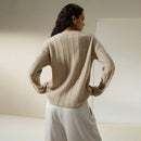 Semi-Sheer Cable-knit Baby Cashmere Sweater