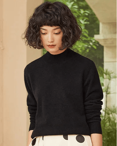 Cashmere Mock Neck Knitted Sweater