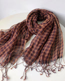 Checked Linen Scarf