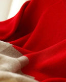 Round Neck Patchwork Pullover Sweater