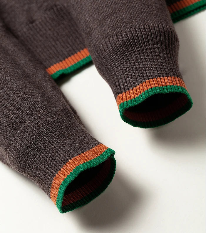 Slim-Fit Double-Layer Wool Blend V-Neck Sweater