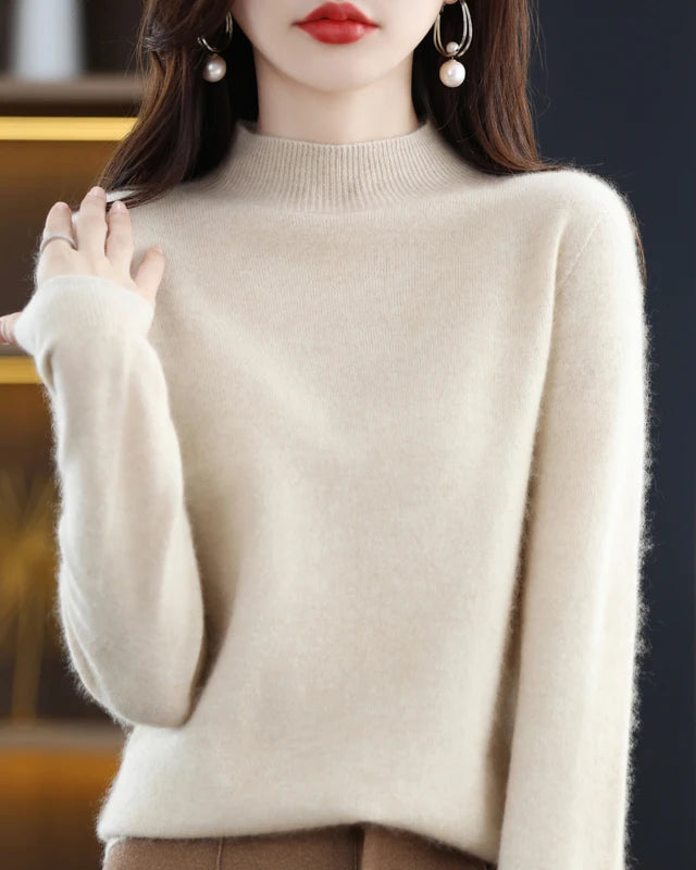 Merino Wool Mock Neck Sweater