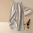 Cotton-Linen Blended Wide Leg Trousers