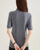 Merino Wool Half-Sleeve Turtleneck