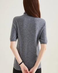 Merino Wool Half-Sleeve Turtleneck