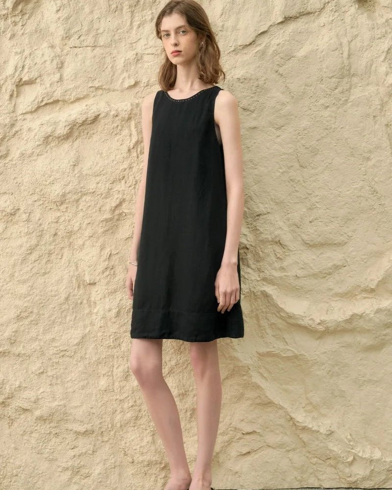 Casual Loose Sleeveless Round Neck A-Line Dress