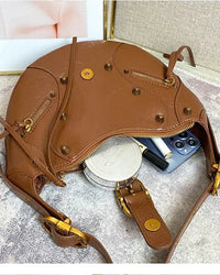 Stylish Leather Horn Crossbody Bag