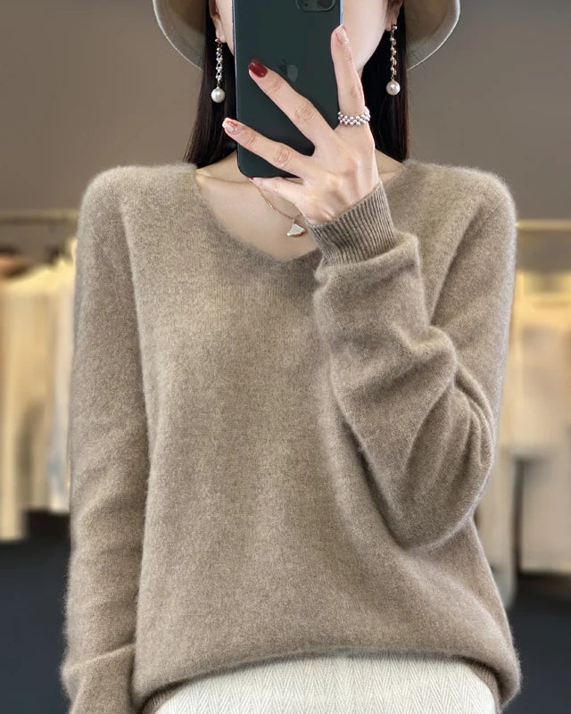 Extrafine Merino Wool V-Neck Sweater