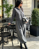 Knit Hoodie Two Piece Set