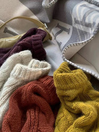 Twisted Woolen Knit Round Neck Sweater