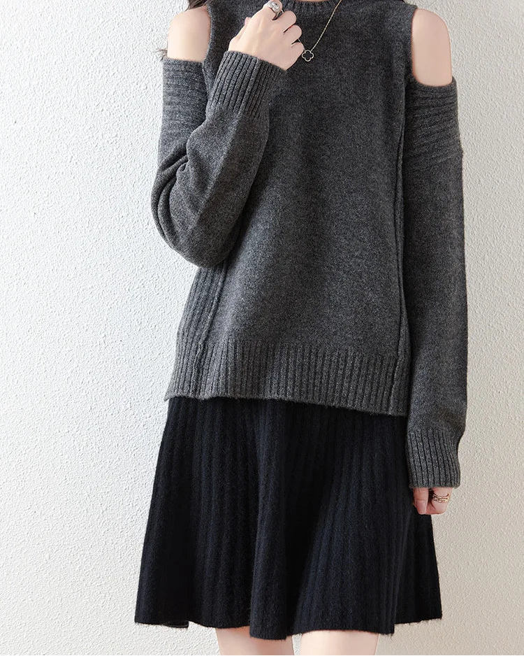 Wavy High-Waisted Sweet Knit Wool Mini Skirt