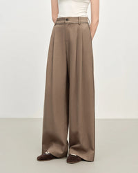 Retro Loose-Fitting Pleated Wide-Leg Casual Pants