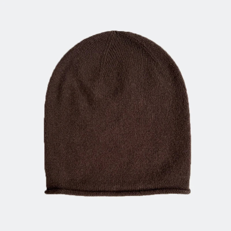 Rolled-Edge Wool Slouch Beanie