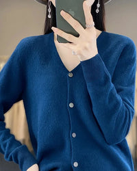 Merino Wool V-Neck Cardigan