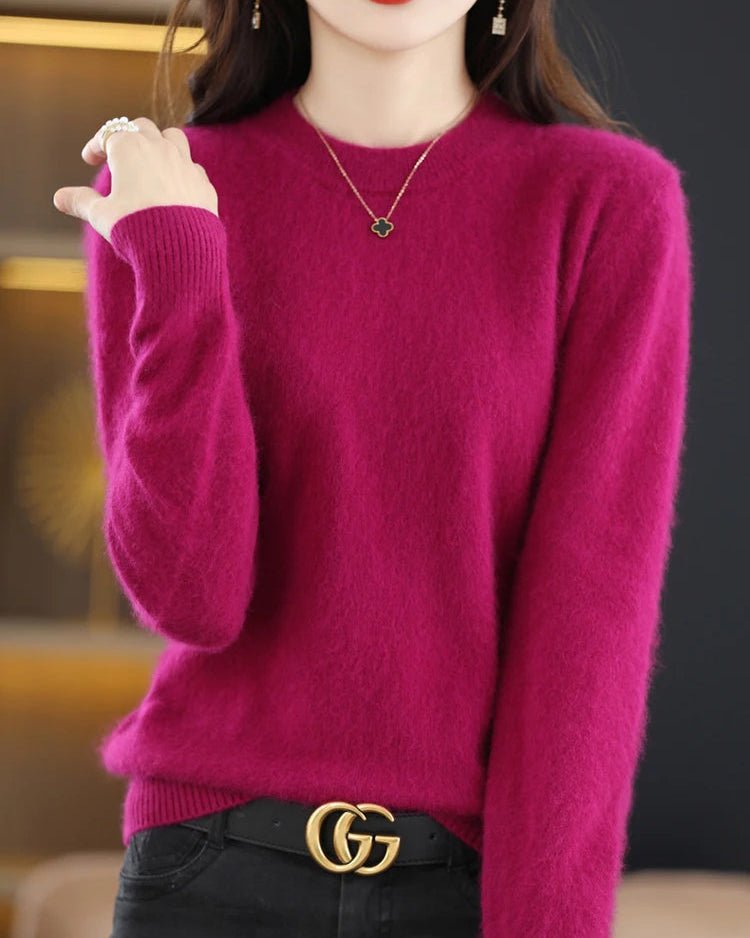 Mink Cashmere Crew Neck Knitted Sweater