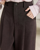 High-Waist Pleated Wide-Leg Trousers