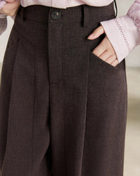 High-Waist Pleated Wide-Leg Trousers